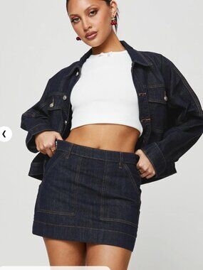 Princess polly dark denim mini skirt
